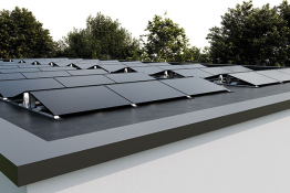 Flachdachmontage mit Ost-West-Aufständerung